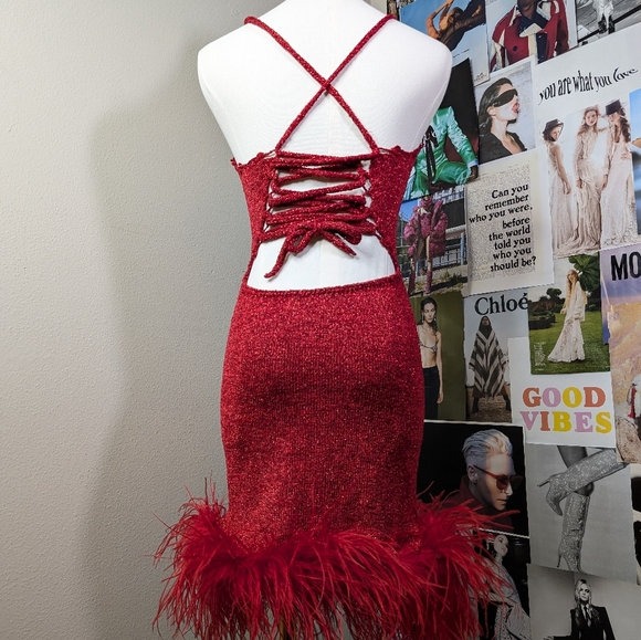 Vintage feather handmade dress - Picture 4 of 10